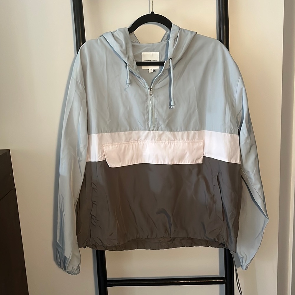Thread & Supply - blue/grey windbreaker (size Lg)